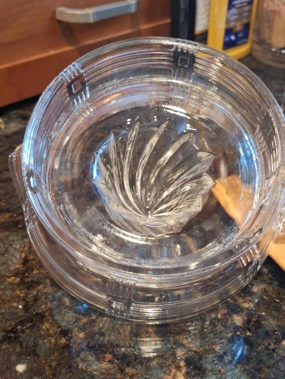 Vintage Hazel Atlas Glass Juicer Criss Cross Pattern